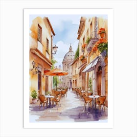 Watercolor Street Scene 1 Art Print