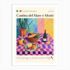 Cantina Del Mare E Monti Trattoria Italian Poster Food Kitchen Art Print
