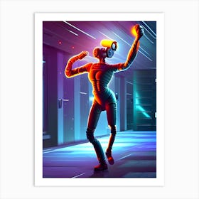 Robotic Cyborg Dancing 03 Art Print