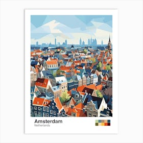 Amsterdam, Netherlands, Geometric Illustration 3 Poster Art Print