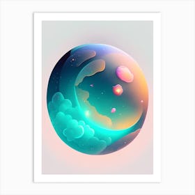 Planetary Nebula Kawaii Kids Space Art Print