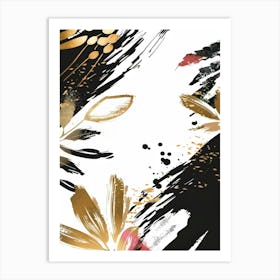 Abstract Gold And Black Painting 22 Art Print