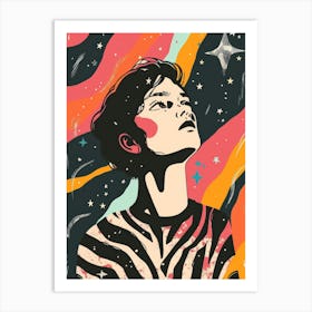 Girl In Space 5 Art Print