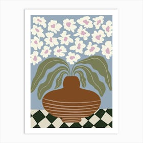 Retro Clay And Flower Art Print