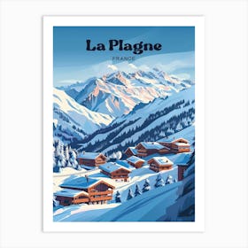 La Plagne France Ski Resort Travel Art Illustration Art Print