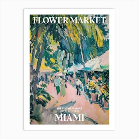 Vintage Flower Market Painting Miami 1 Art Print