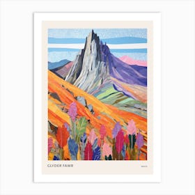 Glyder Fawr Wales 1 Colourful Mountain Illustration Poster Art Print