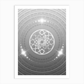 Geometric Glyph in White and Silver with Sparkle Array n.0111 Art Print