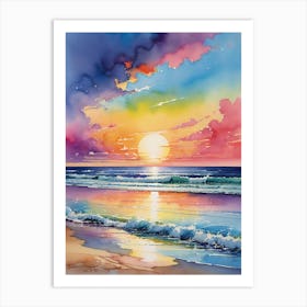 Sunset On The Beach 615 Art Print