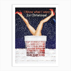 Beautiful Legs Stuck In A Chimney, Funny Holiday Poster Art Print