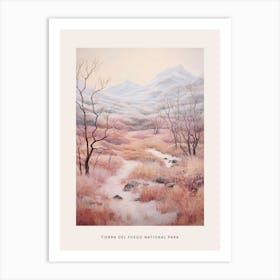 Dreamy Winter National Park Poster  Tierra Del Fuego National Park Argentina Art Print