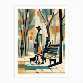 Couple dating at the park Art Print