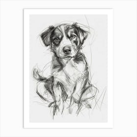 Entlebucher Mountain Dog Charcoal Line 3 Art Print