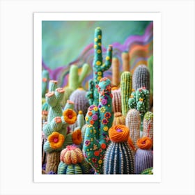 Crocheted Cactus Art Print