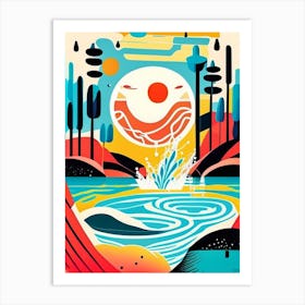 Water As A Symbol Of Life & Purification Waterscape Midcentury 1 Art Print