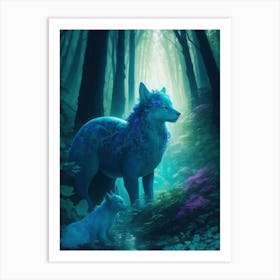 Wolf In The Forest Art Print