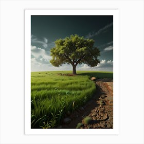 Lone Tree In The Field Art Print