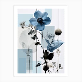 Blue Flowers Canvas Print Art Print