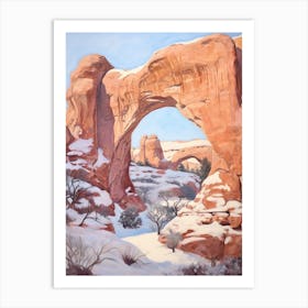 Dreamy Winter Painting Arches National Park United States 3 Art Print