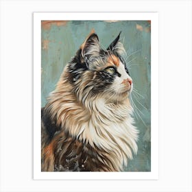 Ragdoll Cat Relief Illustration 4 Art Print