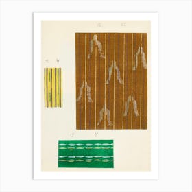 Vintage Ukiyo-e Woodblock Print Of Japanese Textile, Shima Shima, Furuya Korin (184) Art Print