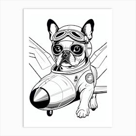 French Bulldog Pilot-Reimagined 1 Art Print