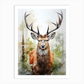 Forest Majesty Deer In The Woods Art Print