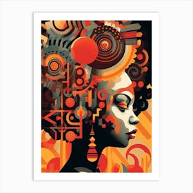 Afrocentric Pattern Illustration 10 Art Print