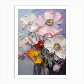 Abstract Flower Painting Anemone 3 Art Print