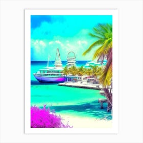 Isla Mujeres Mexico Soft Colours Tropical Destination Art Print