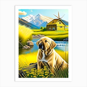 Yellowlabonthefarm Art Print