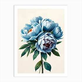 Blue Peonies 1 Art Print