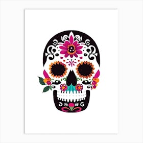 Sugar Skull Day Of The Dead Inspired Skull 1 Mexican Art Print