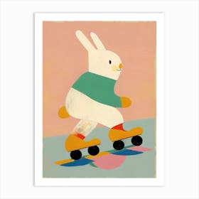 Skating Bunny Art Print