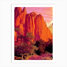 Garden Of The Gods Retro Sunset 2 Art Print