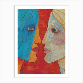 Two Women Facing Each Other Art Print