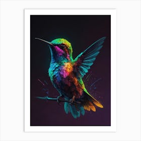 Colorful Hummingbird 2 Art Print