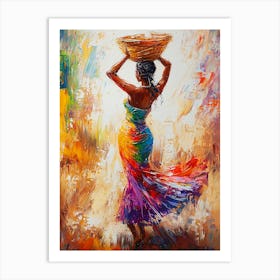 African Woman With Basket 7 Art Print