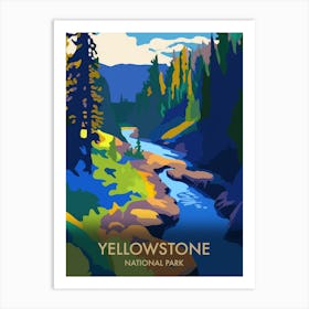 Yellowstone National Park Matisse Style Vintage Travel Poster 1 Art Print