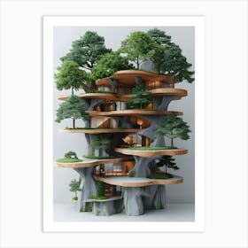 Tree House In Japan Art Print