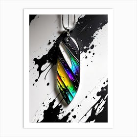 Rainbow Feather Pendant 1 Art Print