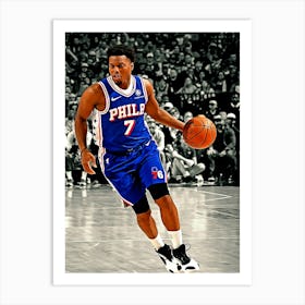 Kyle Lowry Of The Philadelphia 76ers Dribbles The Ball During The Game Against The New York Knicks Art Print