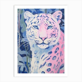 Playful Illustration Of Snow Leopard For Kids Room 3 Art Print