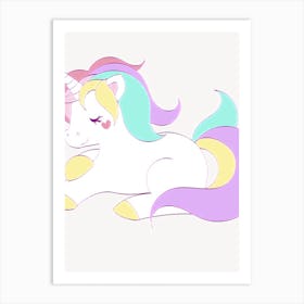 Unicorn, Spray Style, Watercolour, Fade, Children's, Kids, Nursery, Cot, Bedroom, Animal, Colourful, Art, Wall Print Art Print