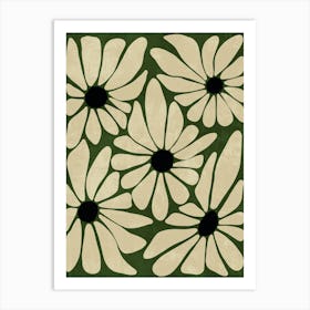 Daisies On Green Art Print