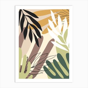 Abstract Tropical Leaves 1 Art Print