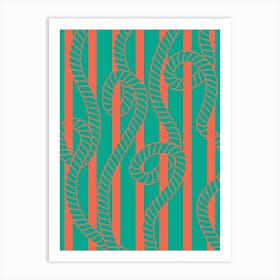 Sanur Ropes Green Orange Art Print