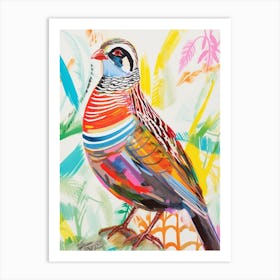 Colourful Bird Painting Partridge 1 Art Print
