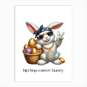 Easter bunny hip hop.kids rooms.nursery rooms.gifts for kids.8 Art Print