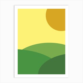 Landscape With Sun Art Print